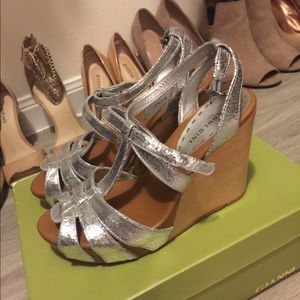 Silver Gianni bini wedges